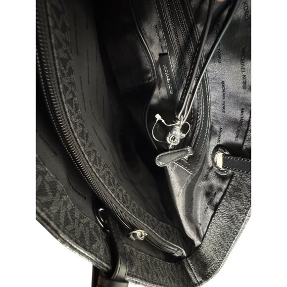 Michael‎ Kors Jet Set Signature Black Monogrammed PVC Tote Bag - Picture 7 of 15